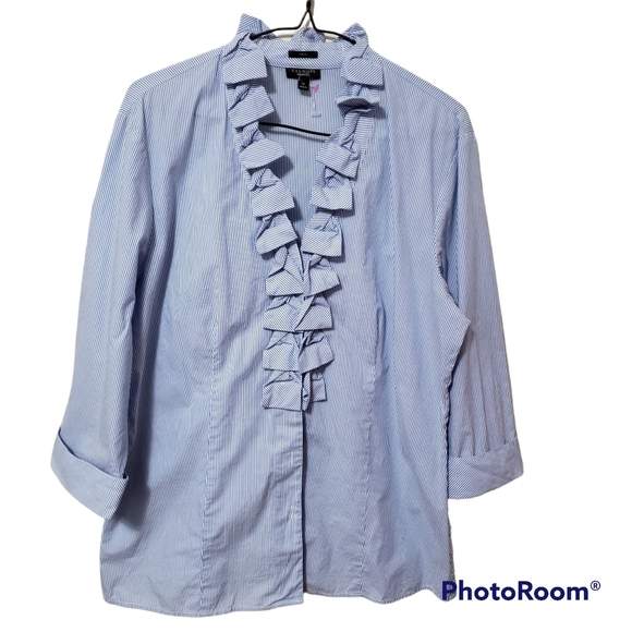 Talbots Stripes Dress Shirt Plus Size - Picture 1 of 8